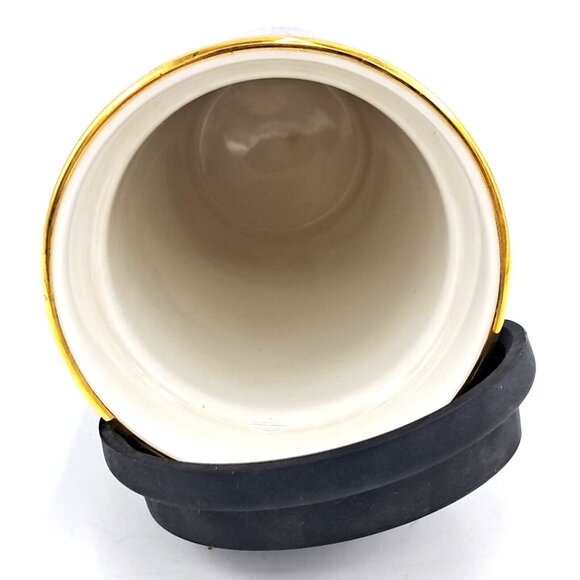 Starbucks Times Square NYC Broadway Travel Mug Ceramic Gold Black Silicon Lid - Picture 8 of 8